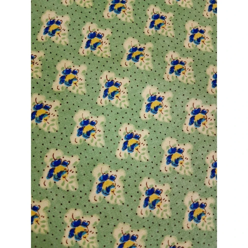 Vintage French Provencal Vent Du Sud Tablecloth 56in Square Waxed Cotton Green - Picture 4 of 8